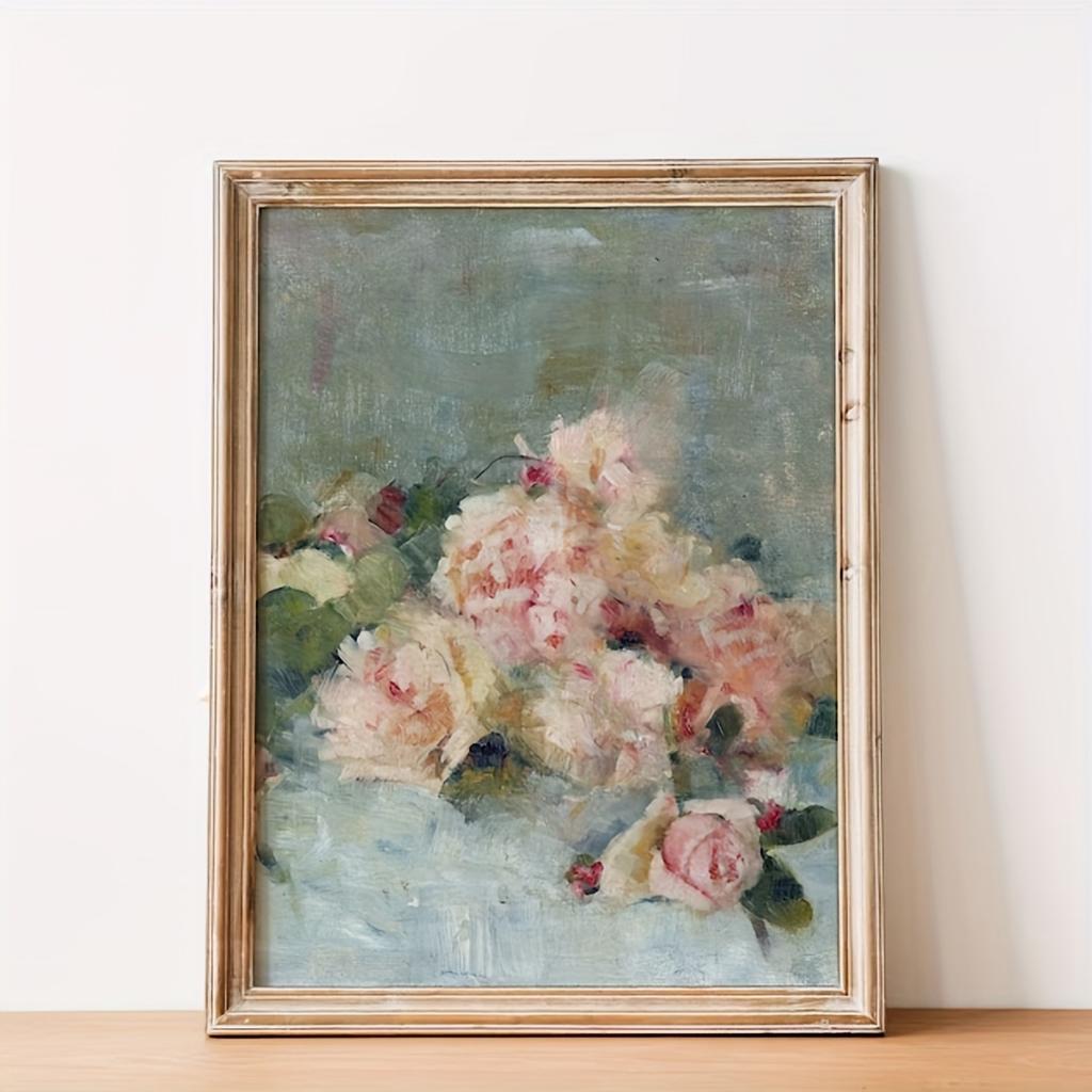 1 Stück Kreative Vase Blumenstrauß Leinwand Kunstdruck, Klassische Blumen Wandkunst und Naturstil Wanddeko für Kunst Wohndekor