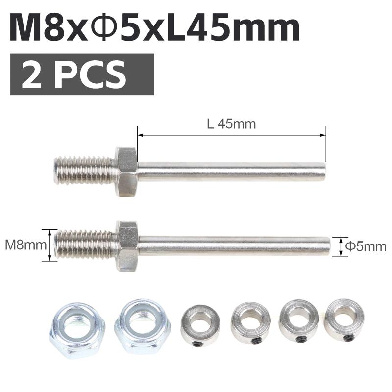 2 Pcs Precision Steel Wheel Axles with Stop Nuts 3/4/5/6MM for RC Aircraft Landing Gear Assembly