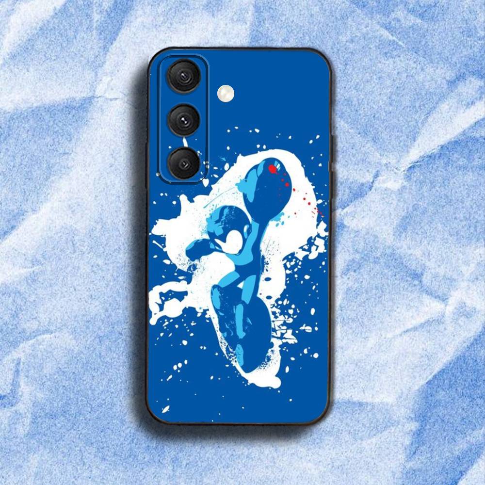 Rockmans Game Megamans Phone Case For Samsung S 25,24,23,22,30,21,10,9,Ultra,Plus,Lite,FE,4,5G Black Soft Case