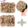 LARGE Comb Clip In Curly Hair Extension Synthetic Hair Pieces Chignon Women Updo Cover Hairpiece Extension Hair Bun