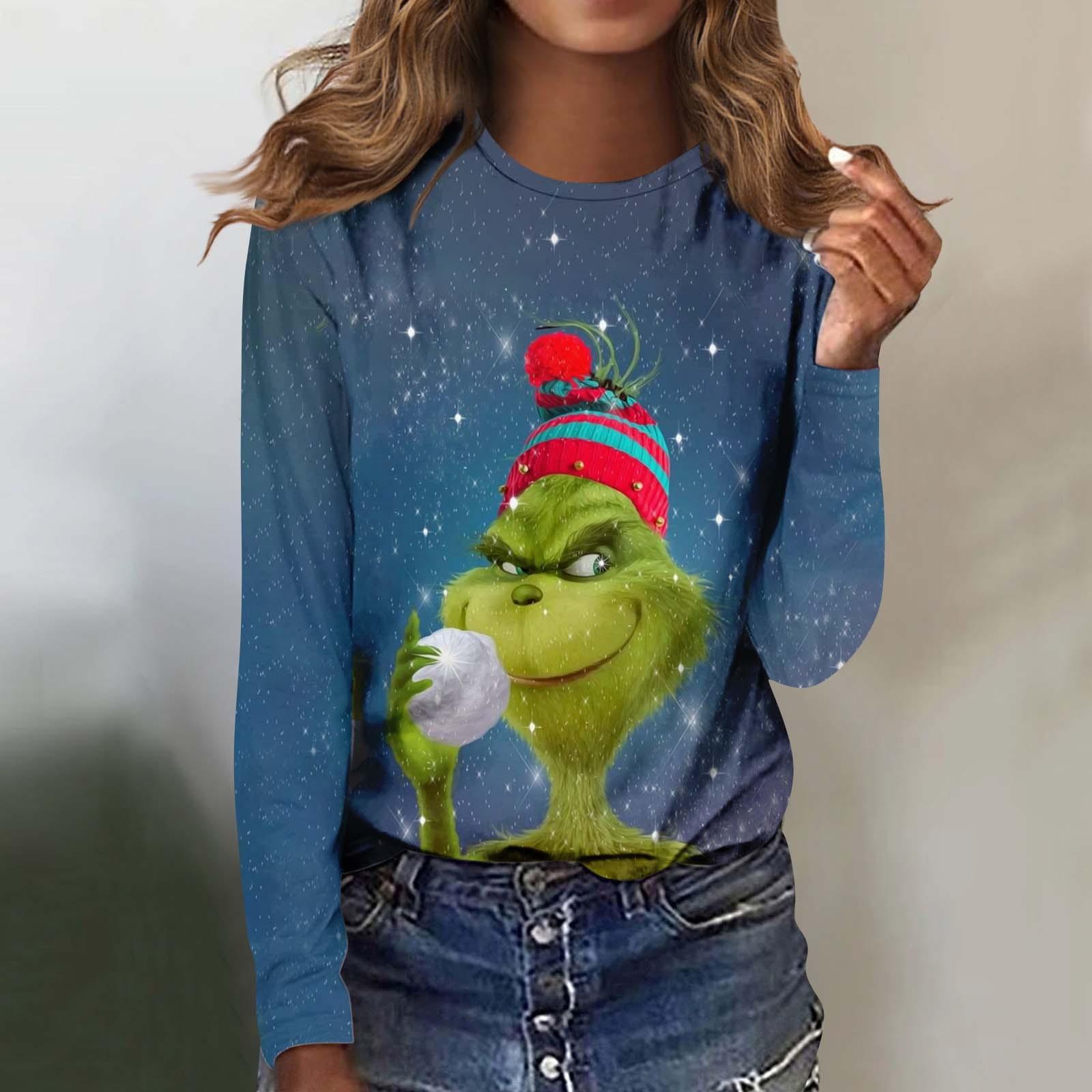 

Женская мода, повседневная блузка с длинным рукавом и круглым вырезом, пуловер с принтом S фиолетовый