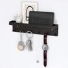 Stainless Steel Wall-Mounted Key Holder with Shelf and Mail Storage Hooks