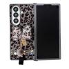 Applicable To Samsung ZFold7 Folding Leopard Print Mobile Phone Case, Bow Plush Hand Rope Zfold6/5 Japanese and Korean Protective Case