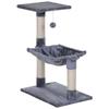 Cat Tree, 3 Sisal Posts, Platform, Hammock, 50 x 36 x 70 cm, Grey