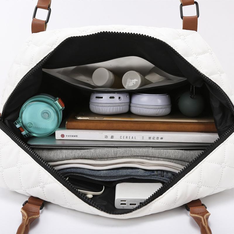 Travel bag High texture large capacity luggage bag Rhombus design fitness shoulder bag Short trip messenger bag