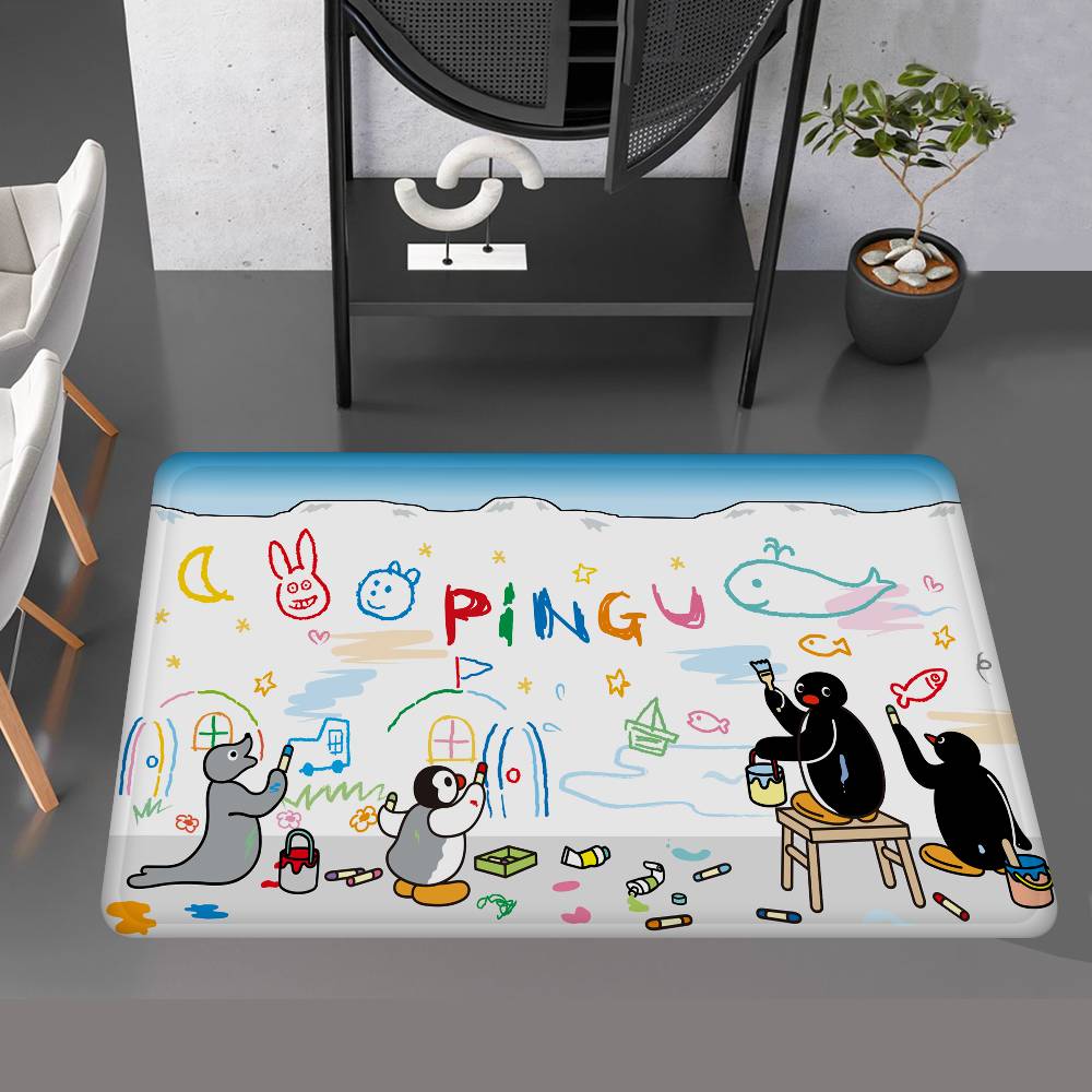 Funny P-PinguS Cute Cartoon Entrance Door Mat Nordic Style Home Doormat Bathroom-Toilet Mats Bedroom Hotel Decor Mat