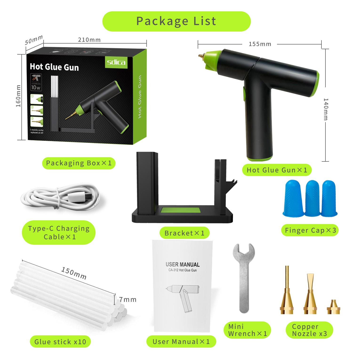 

Перезаряжаемый термоклеевой пистолет с 10 шт. 7 мм клеевыми стержнями, домашние беспроводные промышленные пистолеты, инструмент для ремонта «сделай сам» 10W