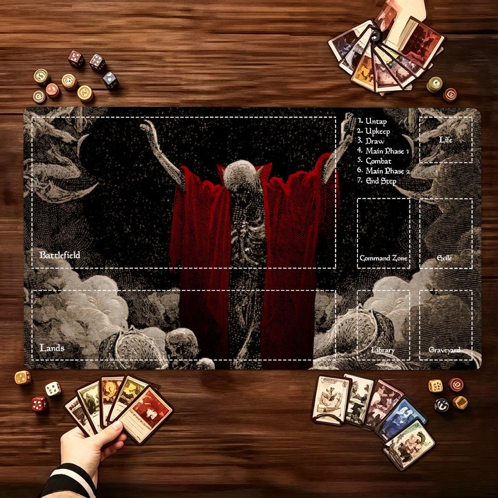 Gothic Undead Skeletondark Fantasy Art NonSlip Rubber Game Playmat For Tabletop Card Game Entertainment Desktop Gaming Sessions