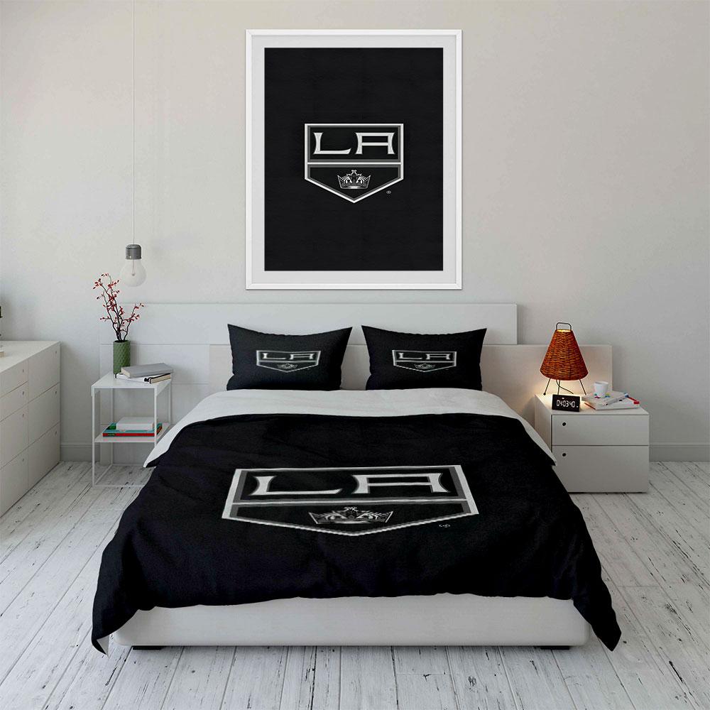 "LA Kings Black Logo Design" Print Bedding Set Duvet Cover Pillowcases (1* Duvet Cover 2* Pillowcases Do Not Include Comforter)