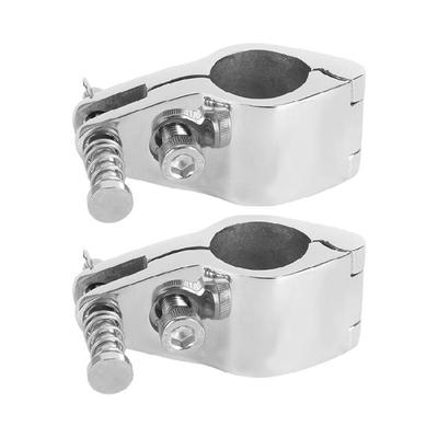 2 Pieces Saltwater Resistant Marine Hardware Clamps Heavy Duty Spring Pin Design Universal for 22-32mm Bimini Top Pipes