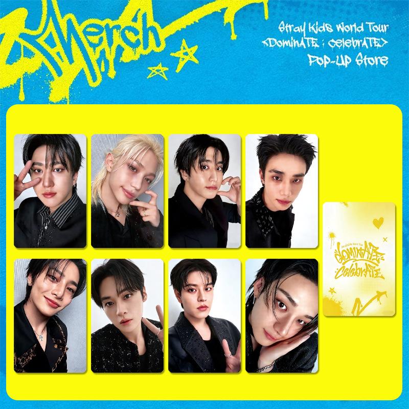 Stray Kids World Tour dominATE celebrATE Pop-Up Store 8pcs Photocard Set Cute Member Lomo Cards Kpop Fan Collection Gift