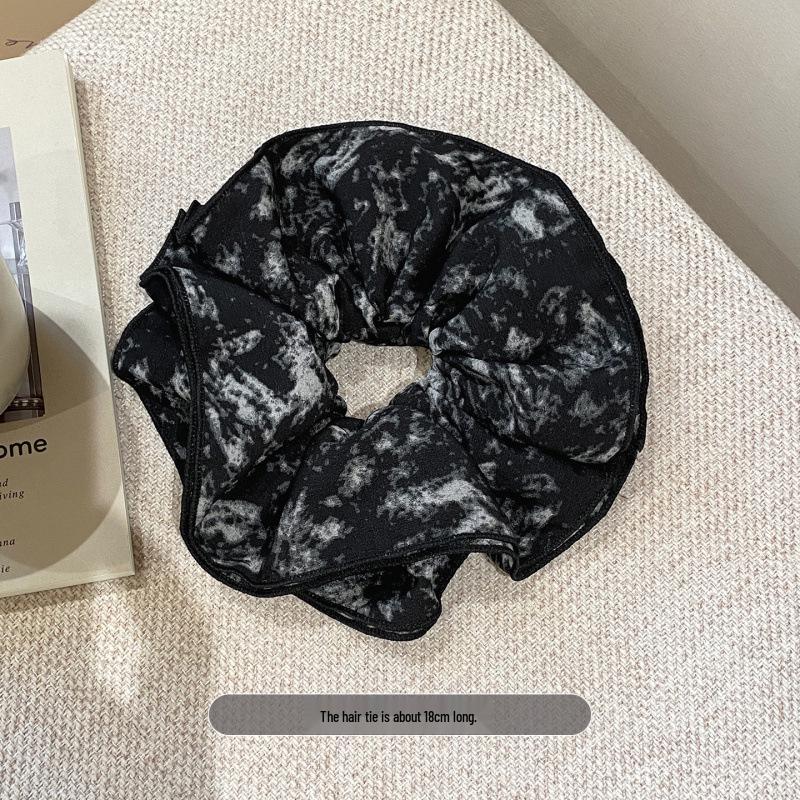 Satin Ink Painting Large Hair Tie - Elegant 2026 Ponytail Accessory