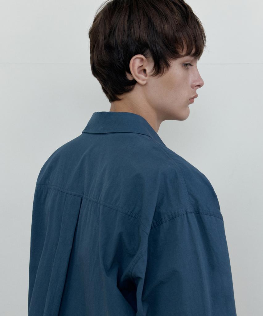 WEDNESDAY OASIS Work Cotton Shirt_Deep Blue(Wb6Sh13)