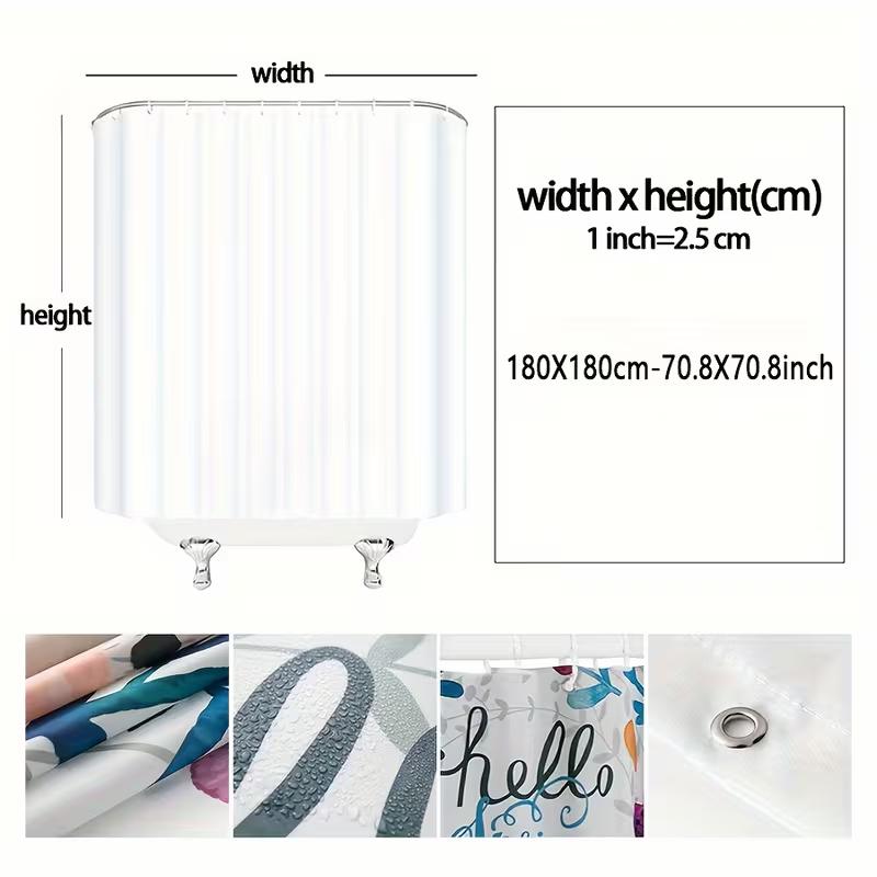 VIKAMA Fun Animal Shower Curtain Waterproof & Mildew-Resistant with Hooks Bathroom Decor Quick-Dry Type
