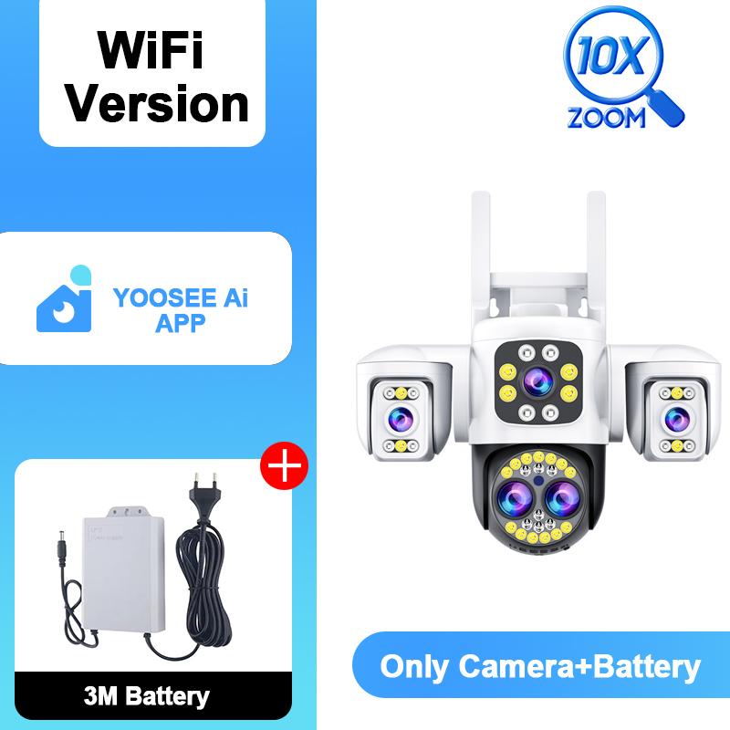 YOOSEE Ai APP Triple-lens Camera HD 15MP WIFI Outdoor Camera Waterproof Mobile Tracking IP CCVT Two-way Talk