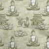 oneOone Cotton Flex Blue Fabric Asian Buddha Dress Material Fabric Print Fabric By The Yard 40 Inch