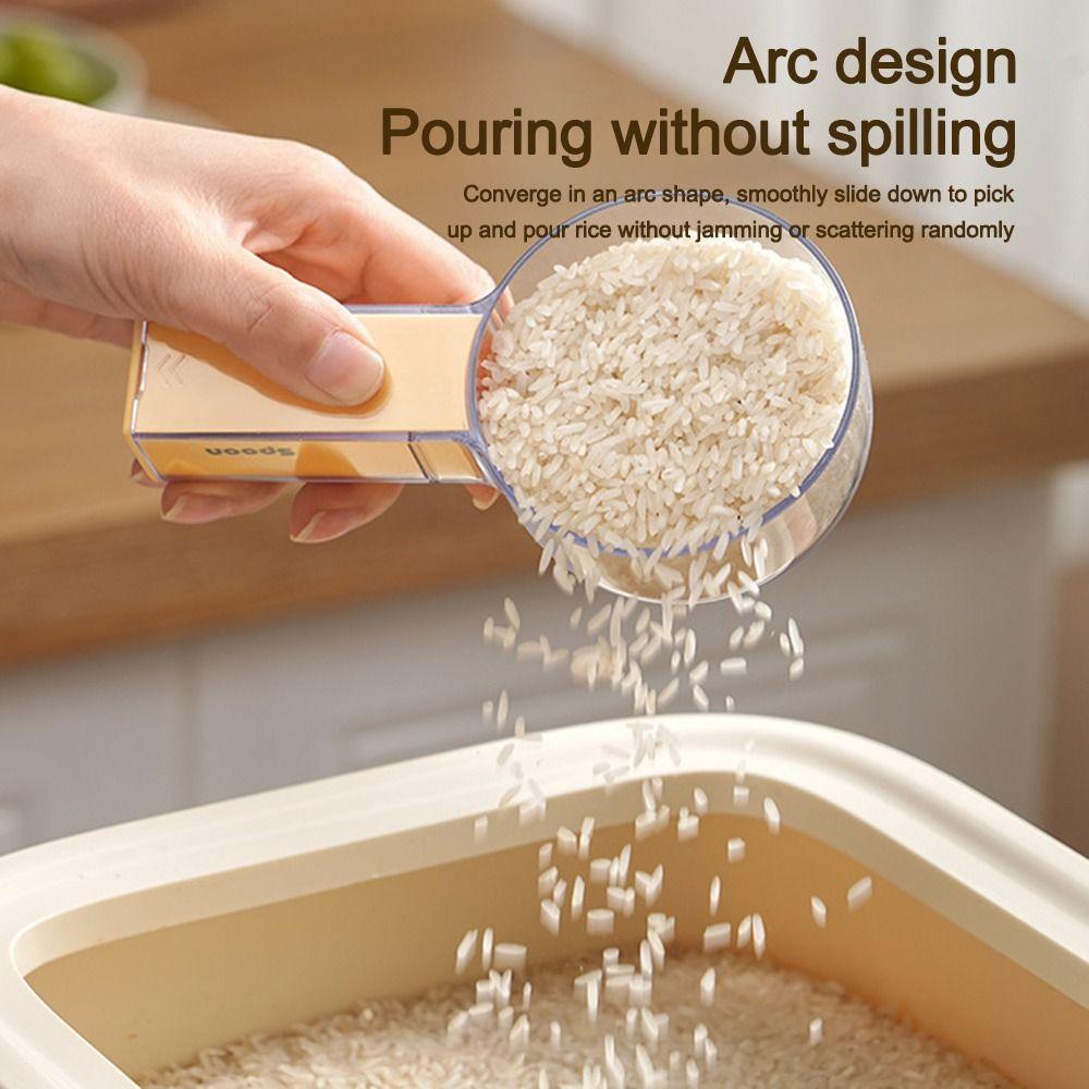 Dopamine Moisture-proof Measuring Spoon with Insect-resistant Box Multipurpose Teaspoon Rice Scoop Kitchen Cooking Tool