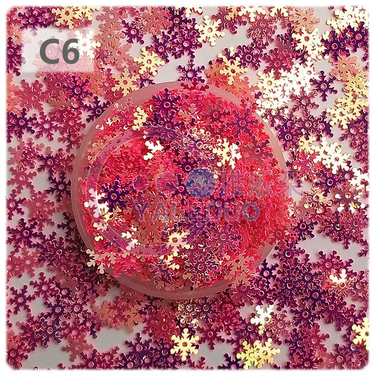 

ПВХ пайетки-снежинки для рождественского украшения и DIY ювелирных изделий - 7 мм 10g/bag