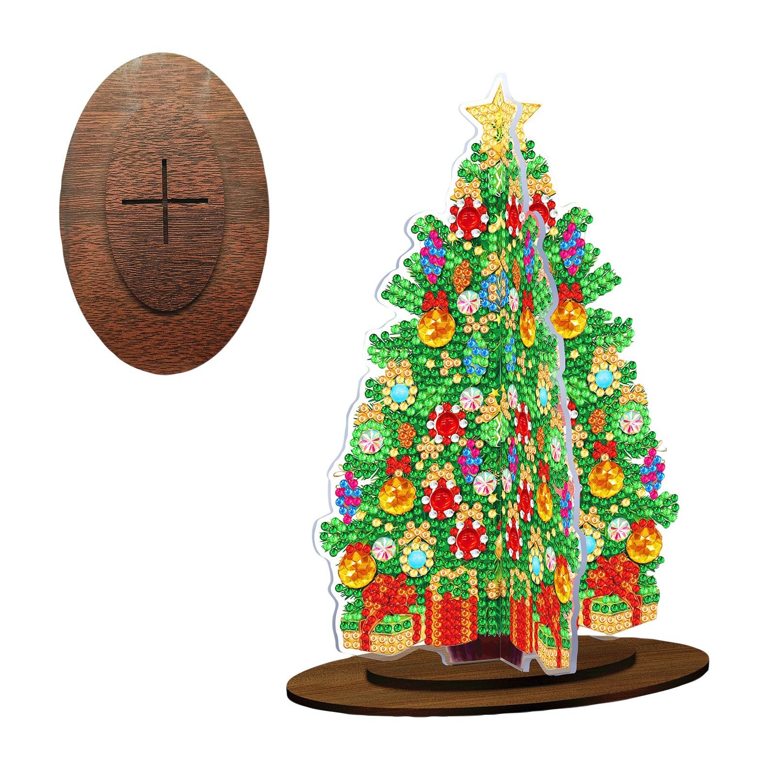 

Diy Painting Christmas Tree Three-Dimensional Display Sign, Diamond Dot Painting Acrylic Table Display One Size