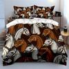 "Elegant Horse Pattern Three-Piece Set"  Kid's and Adults' Bedroom Decor, Exquisite Three-piece Bedding Set Gift