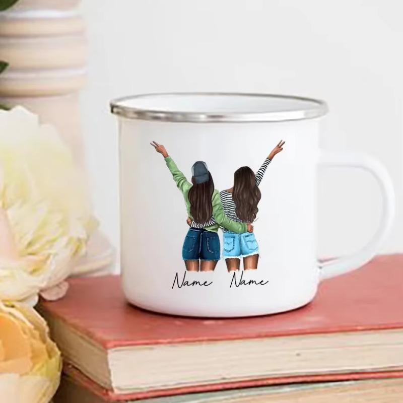 Personalisierte Beste Freundin Tasse Angepasster Name Kaffeetassen Getränke Wein Saft Teetassen Cartoon Mädchen Bedruckte Tasse Geschenke für Freunde