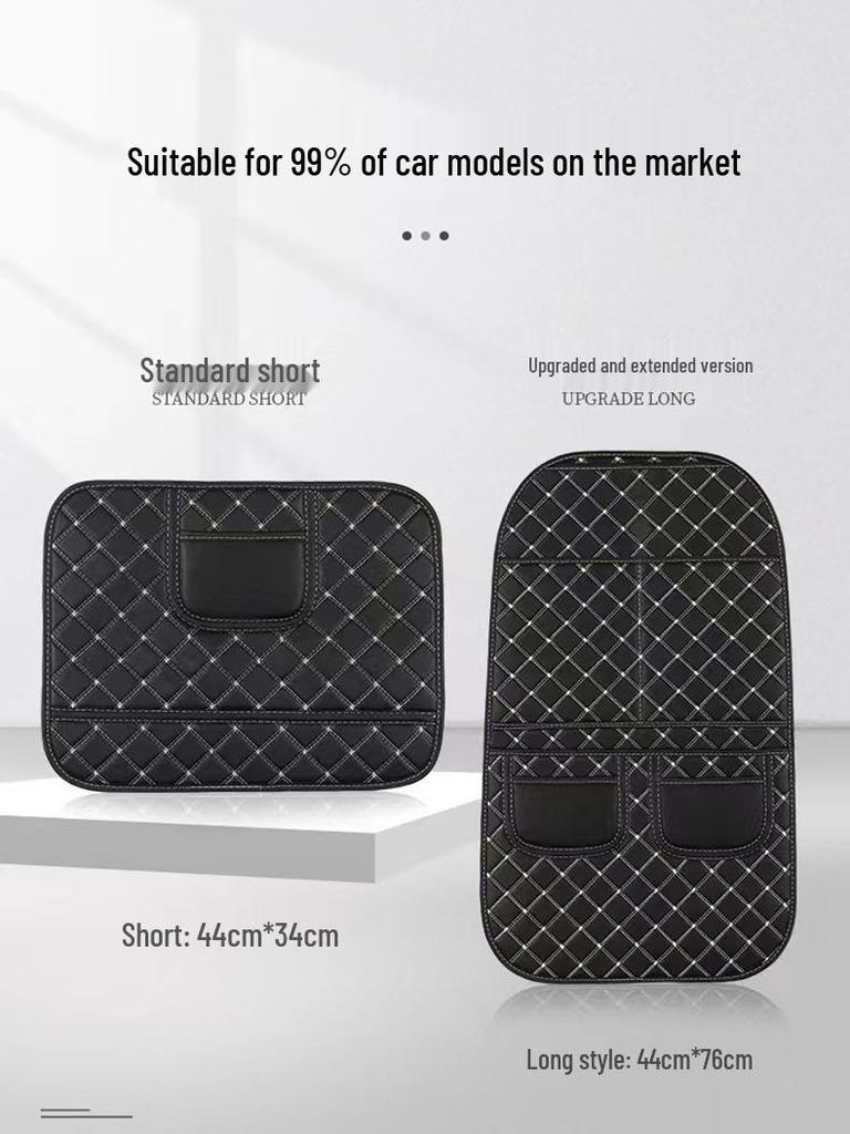 Child Car Seat Back Protector with Storage - Anti-Kick and Wear Pad