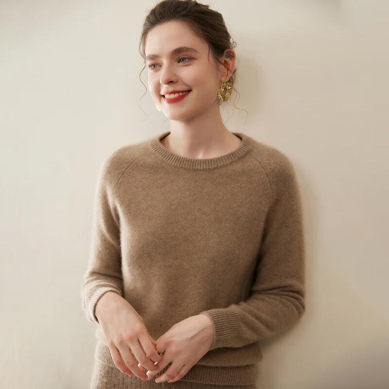 Women's 100% Cashmere Round Neck Pullover Sweater