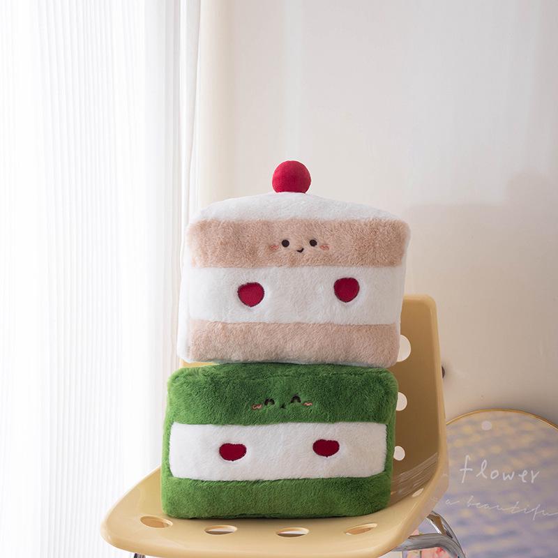 Plush Matcha Dessert Cake Toy for Kids' Room Decor and Photo Props