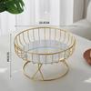 Light Luxury High Foot Fruit Plate Plastic Metal Home Living Room Candy Snacks Storage Decoration