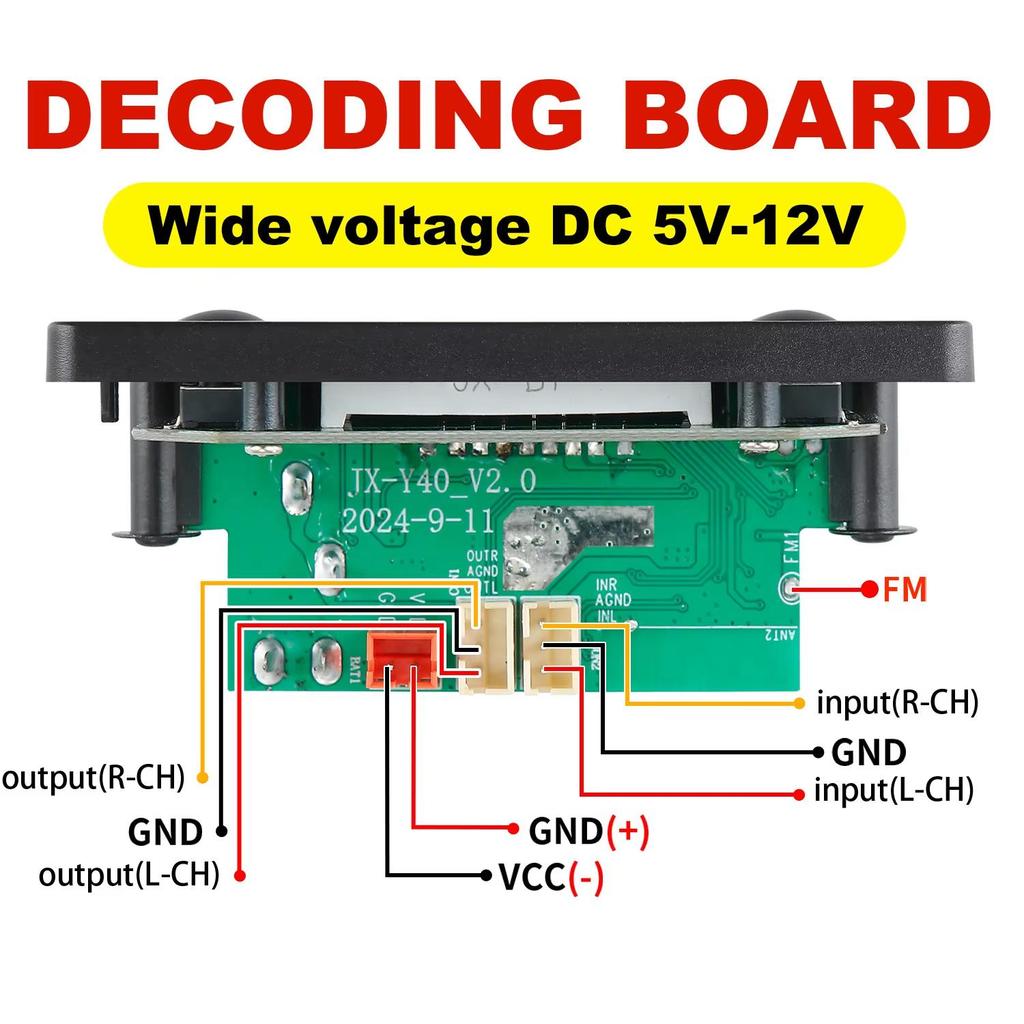 Płytka dekodera MP3 Bluetooth 5.0 DC 5V 12V Hands-free Car Audio Mikrofon USB TF Radio FM Odtwarzacz Muzyki MP3 Głośnik Z Pilotem