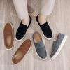 Summer New Suede Men's Board Shoes Are Comfortable and Breathable, One-pedal Loafers, Hand-stitched Thick Soles, Versatile and Casual