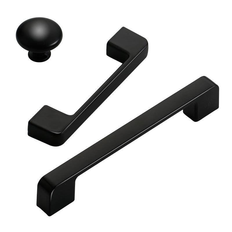Solid Single Hole Black Cabinet Handle for Drawers and Wardrobes