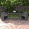 Day and Night - Day and Night Garden Dining Set 3 Pieces and Gray Synthetic Rattan Cushions