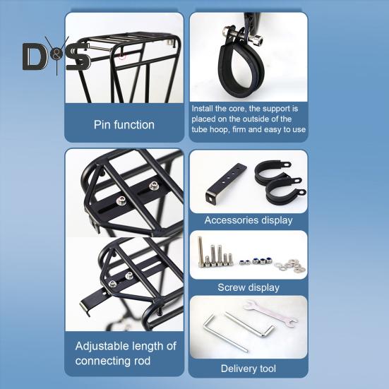 Bagażnik rowerowy, przedni widelec, bagażnik, wytrzymały, stalowy, uniwersalny, górski, szosowy, rowerowy, akcesoria rowerowe