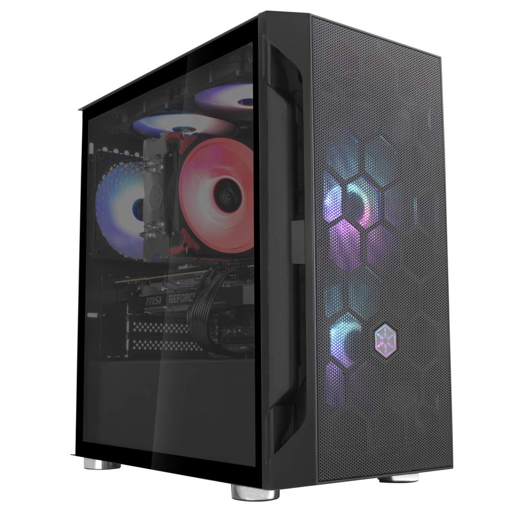 Silver Stone FARA Serie Tempered Glass Mid-Tower Micro-ATX Gehäuse SST-FAH1MB-G