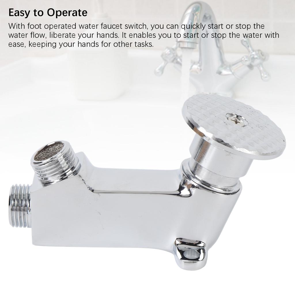 Foot Pedal Valve for Faucet Singe Foot Pedal Water Valve Touchless Pedal Valve for Basin Water Tap Bathroom Basin Faucet Round