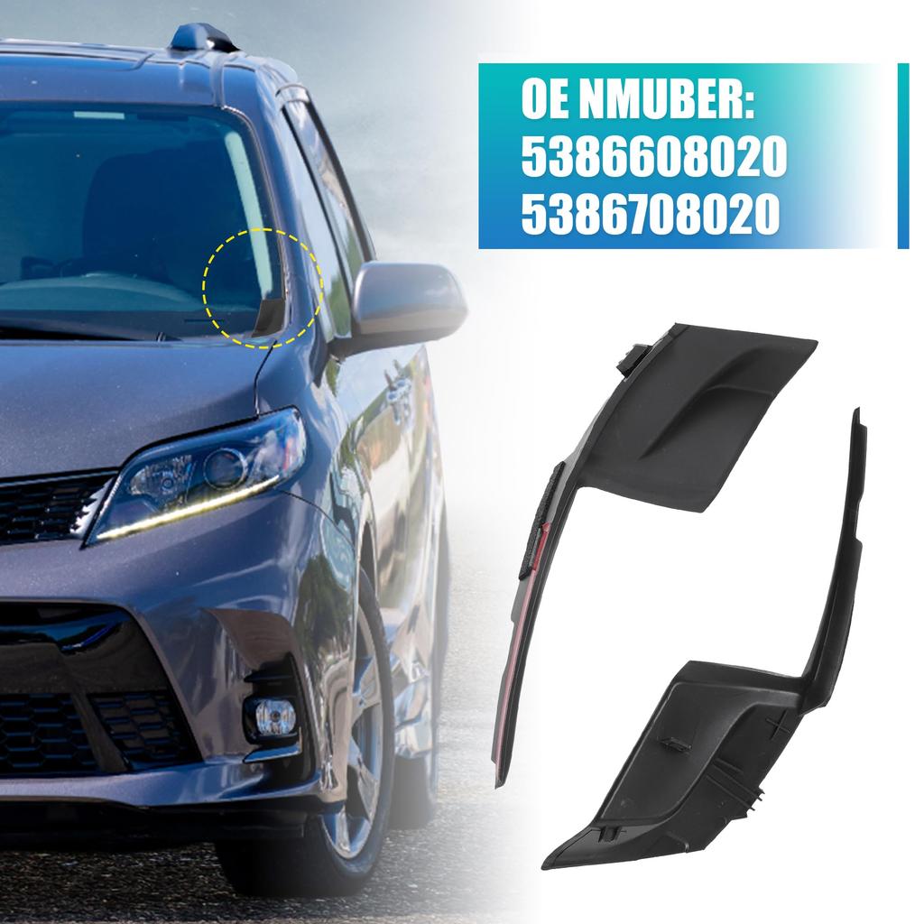 X AUTOHAUX Compatible with Toyota Sienna 1 Pair of Front Window Wiper Cowl Cover Trim Panels Numbers Left and Right 2011-2020, (Part