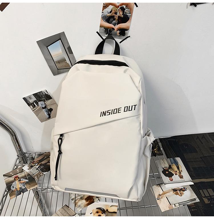 

School bag male college student simple high school travel bag female junior high school student backpack large capacity backpack tide білий