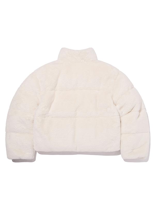 Kirsh Faux Fur Semi-Crop Down Jumper [Ivory]