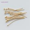 16-50mm 18K Gold Plated Ball Head Pins Accessories Jewelry Making Findings High Quality Brass Metal Head Pins Supplies Wholesale