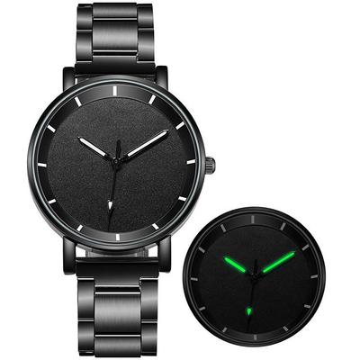 Damen-Armbanduhr mit schlichtem Temperament, Glühstahlband, Herren-Quarz-Armbanduhr