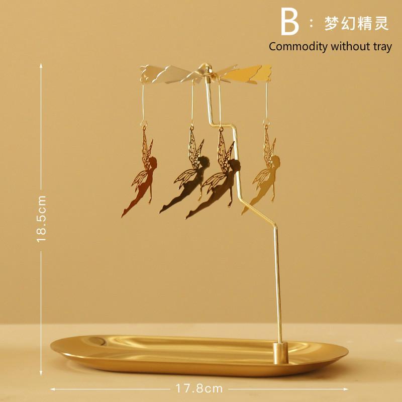 Roterende Lysestakebrett Duftlys Romantisk Gåhestlampe Julepynt Kreativ Sving Bursdag Bryllupsgave