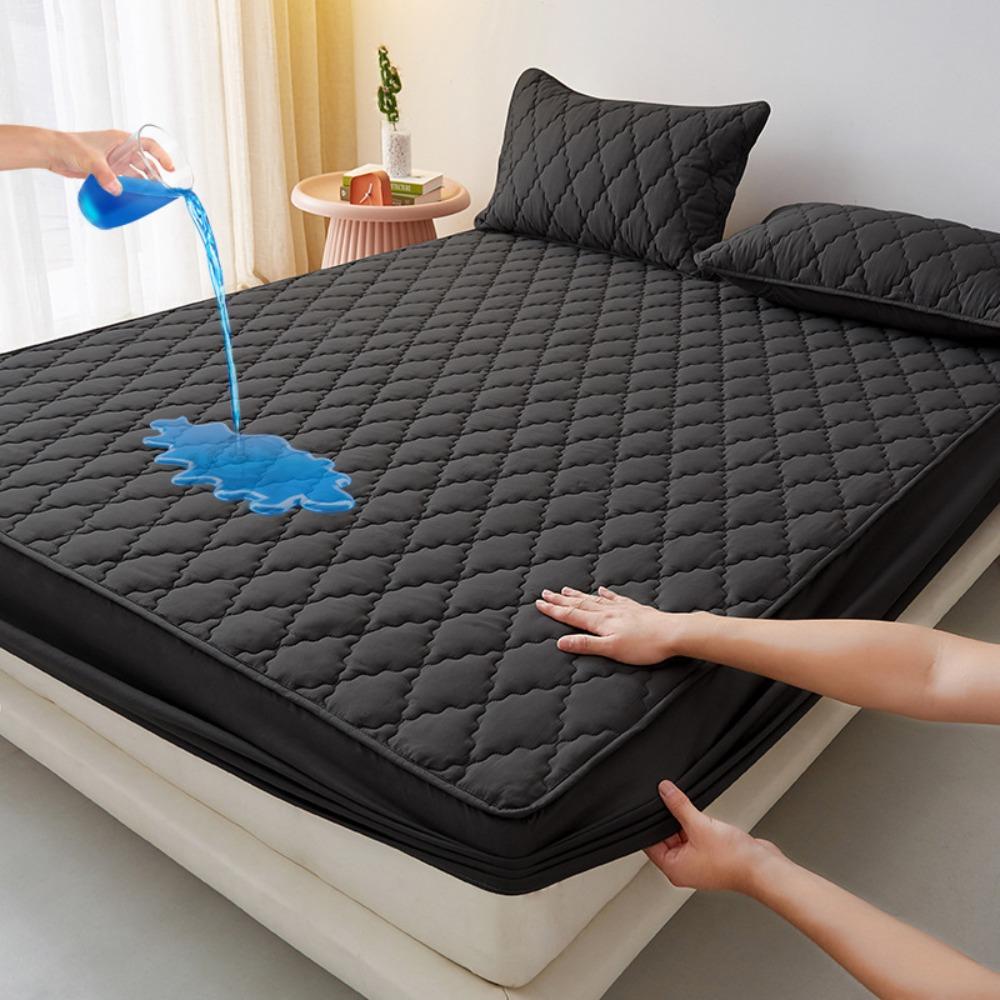 Waterproof Mattress Cover Solid Color Mattress Pad Bed Cover Bedspread  Bedroom