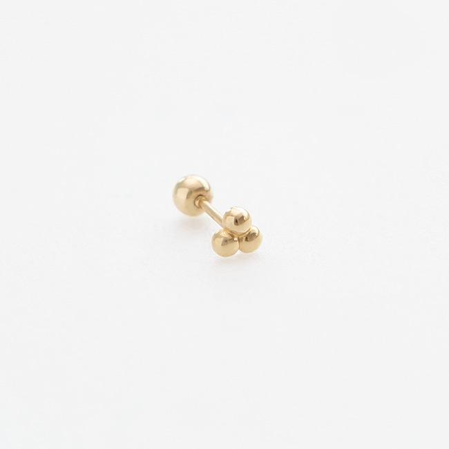 Lunne 14K Three-Ball Piercing Earrings (14K Gold) S17