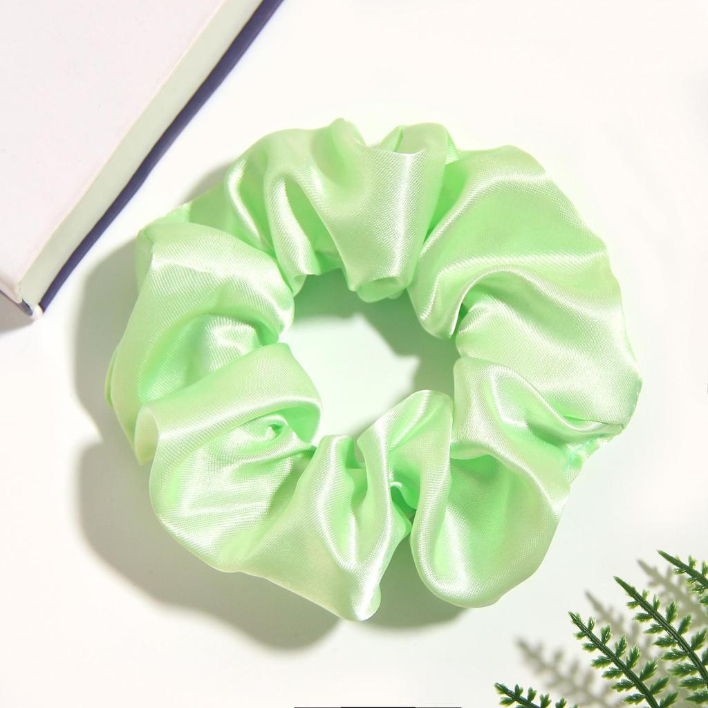 Shiny Satin Solid Color Hair Scrunchie: Korean Style Elastic Fashion Headwear Accessory.