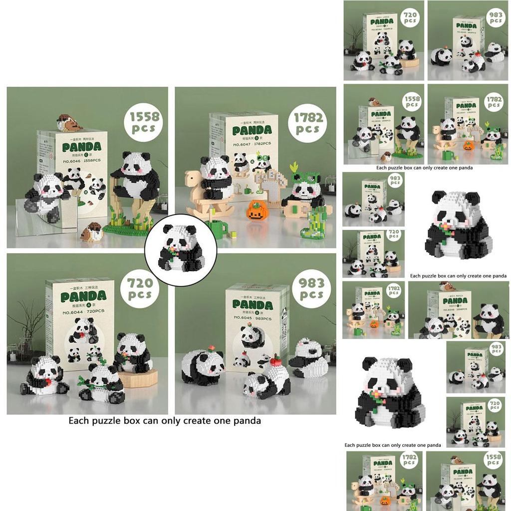 Panda Micro Building Blocks Puzzle Toy Plastic Material, Perfect Gift For Kids, 720-1782 Pieces Available