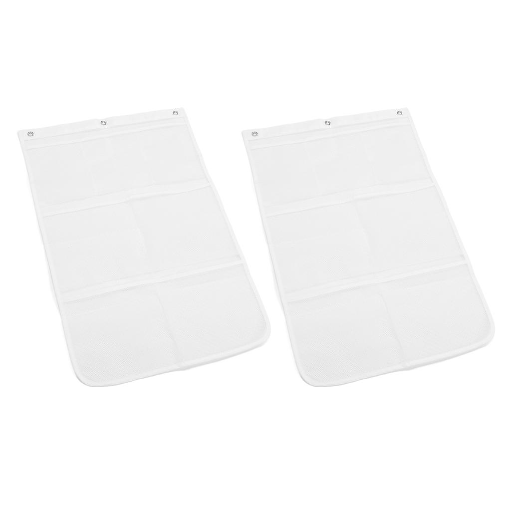 Bathroom Storage Hanging Bag 2 Sets 6 Hooks Shower Caddy Quick Dry Mesh Bathroom Organizer