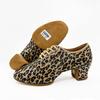 Fashion New Material Dance Shoe Three-dimensional Leopard Print Adult Women Indoor Soft-soled Latin Dance Teacher Dancing Shoes
