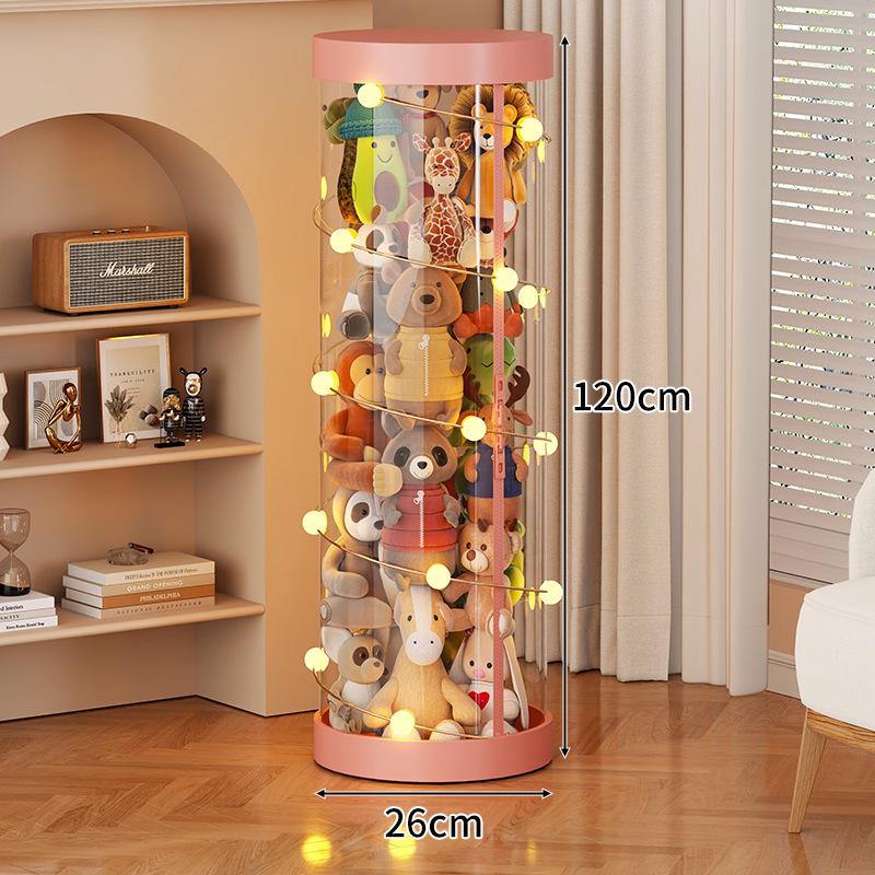 Large Capacity Transparent Toy Storage Bucket for Dolls and Plush Toys