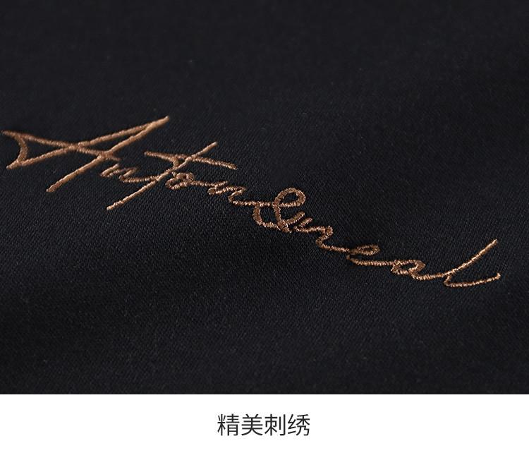 Modal Air Layer Brand Embroidery Long-Sleeved Round Neck Sweatshirt